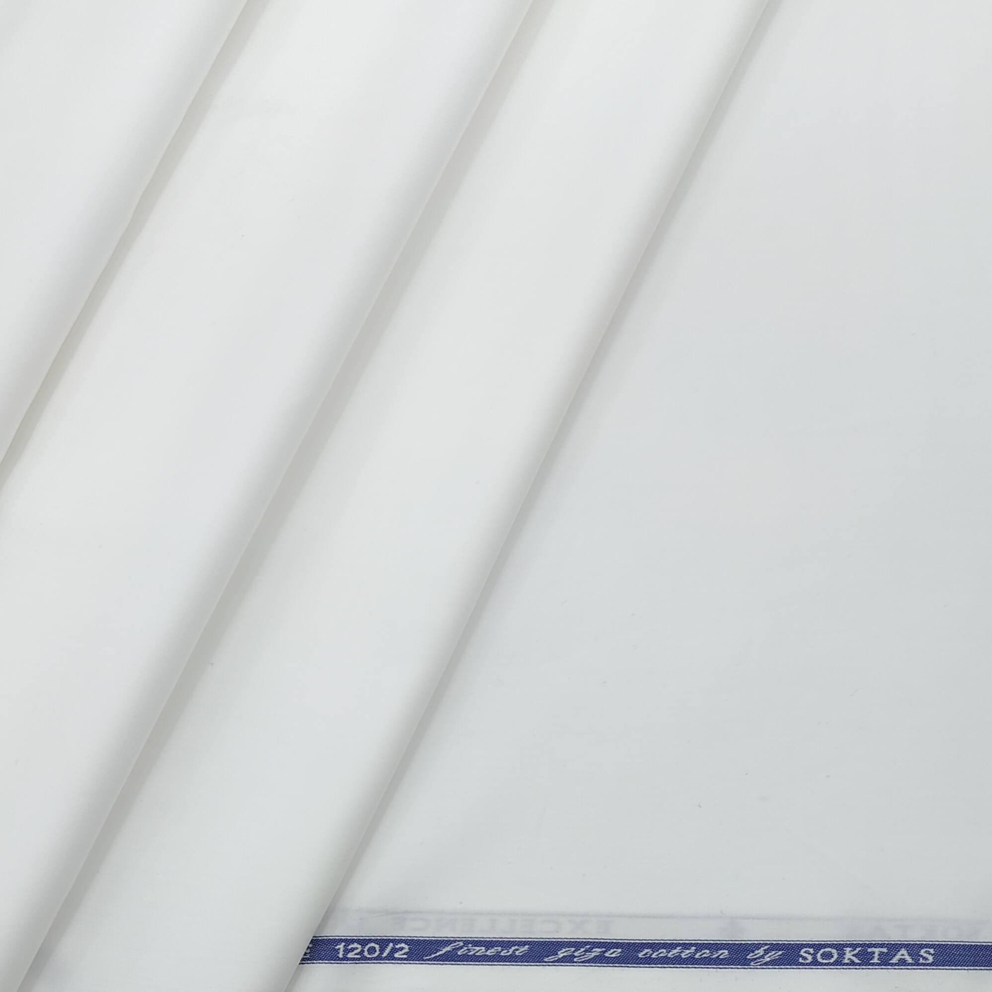 Shirt Fabric Soktas 120/2 Finest Giza Cotton Plain White
